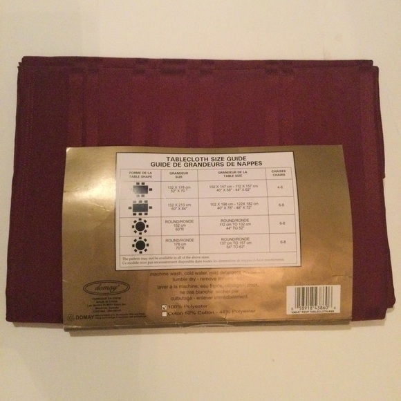 Domay Celebration Satin Stripe Tablecloth Burgundy - Picture 2 of 5